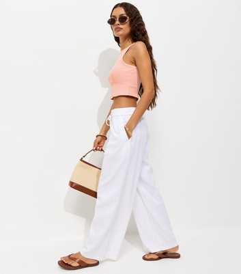 Petite Light Pink Cotton Rich Cropped Racer Vest Top
