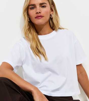 Petite White Boxy Fit T-Shirt