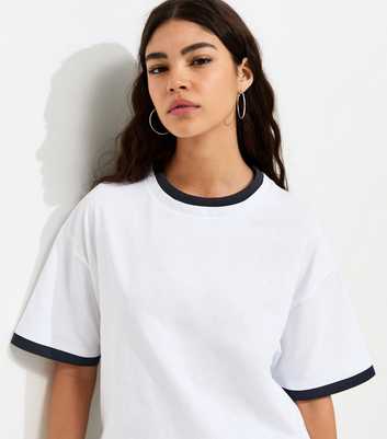 White 2-in-1 Short Sleeve Boxy T-Shirt