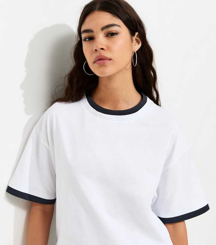 White 2-in-1 Short Sleeve Boxy T-Shirt