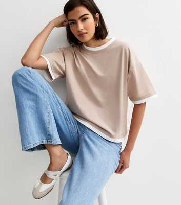 Mink 2-in-1 Short Sleeve Boxy T-Shirt