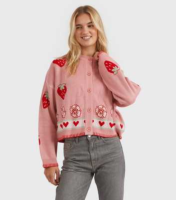 Skinnydip Pink Strawberry Shortcake 3D Cardigan