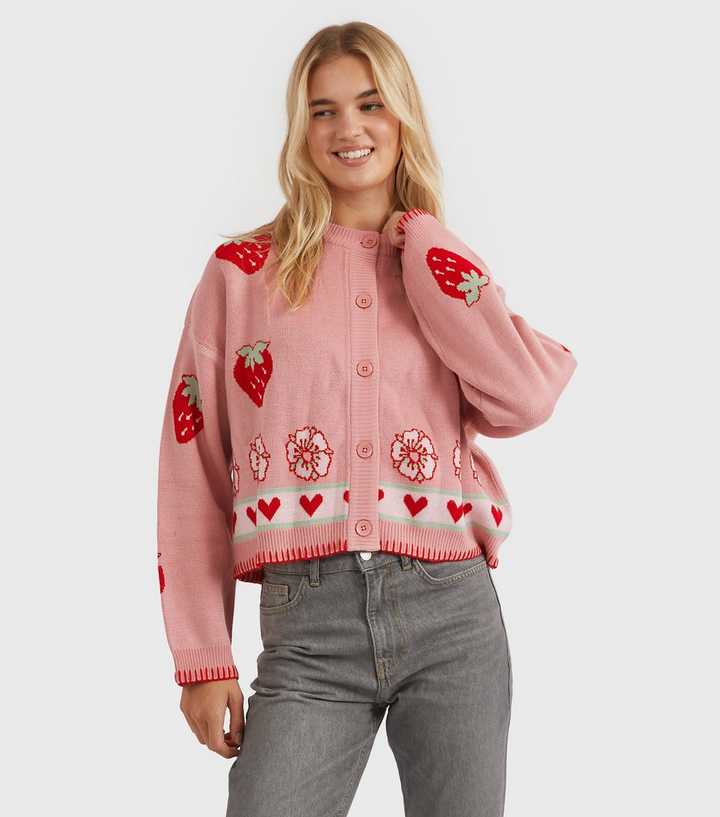 Skinnydip Pink Strawberry Shortcake 3D Cardigan