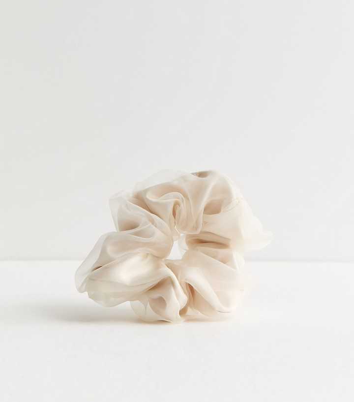 Cream Oversized Organza Scrunchie