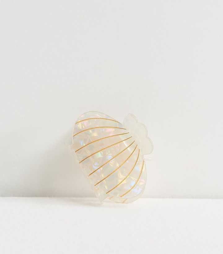 Cream Pearlised Shell Hair Claw Clip