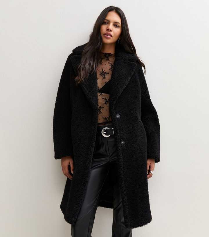 Black Collared Borg Midi Coat