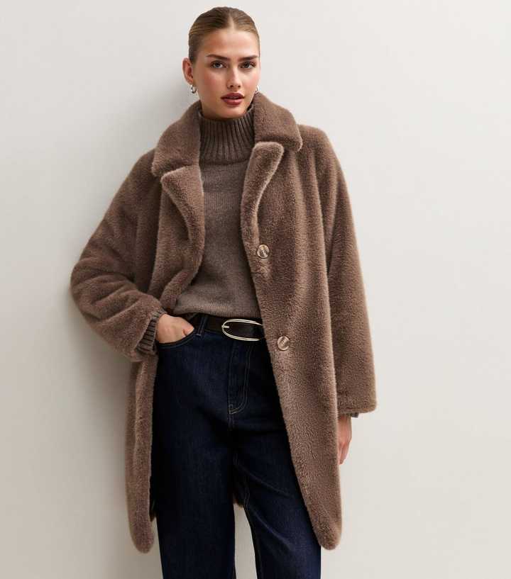 Mink Faux Fur Midi Coat