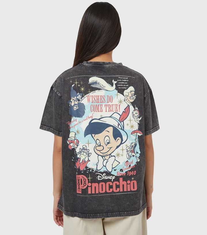 Skinnydip Dark Grey Disney Pinocchio Poster T-Shirt