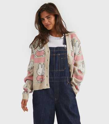 Skinnydip Pink Miffy Flower Knitted Cardigan