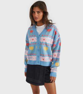 Skinnydip Blue Bow Tulip Knitted Cardigan