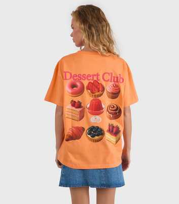 Skinnydip Orange Cotton Dessert Club Oversized T-Shirt