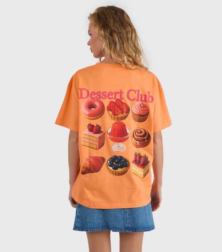 Skinnydip Orange Cotton Dessert Club Oversized T-Shirt