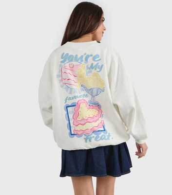 Skinnydip White Youre My Favourite Treat Oversized Sweatshirt