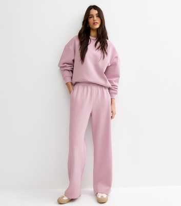 Lilac Wide Leg Relaxed Fit Joggers