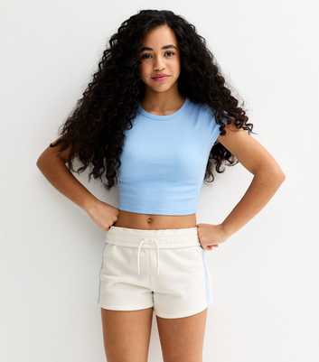 Girls Off White Side Stripe Drawstring Shorts