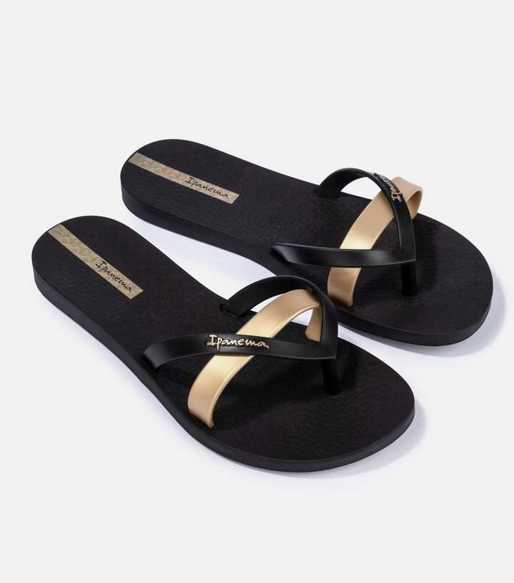 Ipanema Black and Gold Kirei Flip Flops