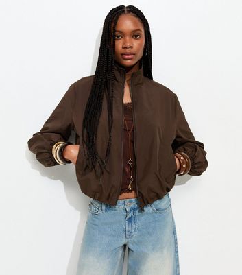 新品 BROWN L ネイバーフッド WINDBREAKER JACKET-1 dark-brown-zip-through-