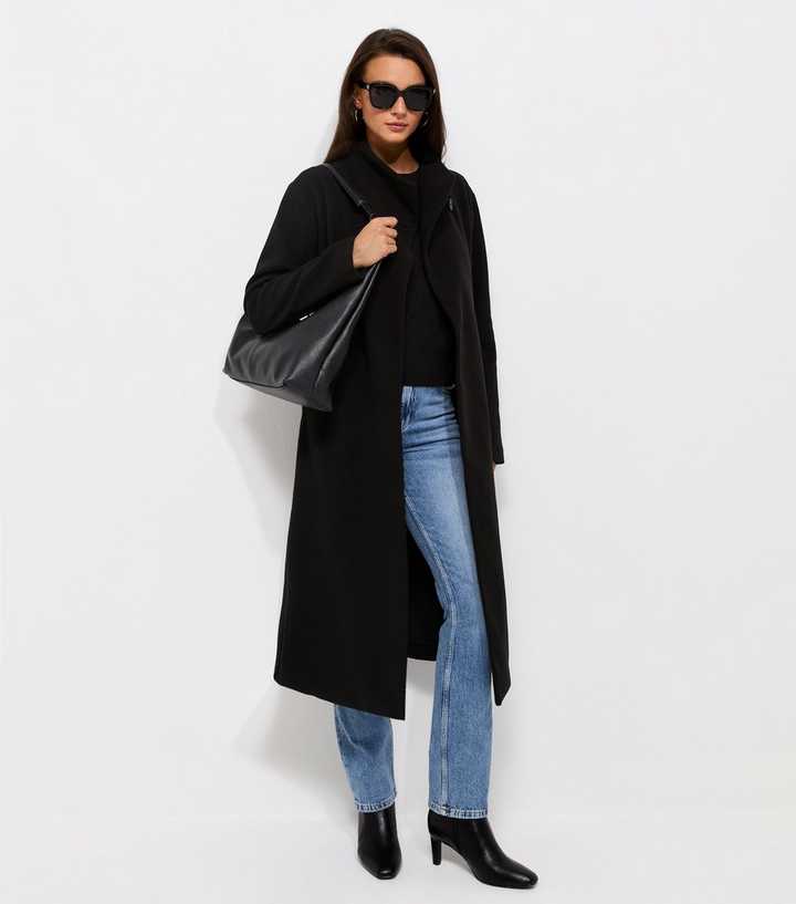 Black Funnel Neck Tie Waist Coat
