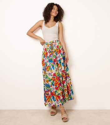 Blue Vanilla Multicolour Floral Print Tiered Maxi Skirt