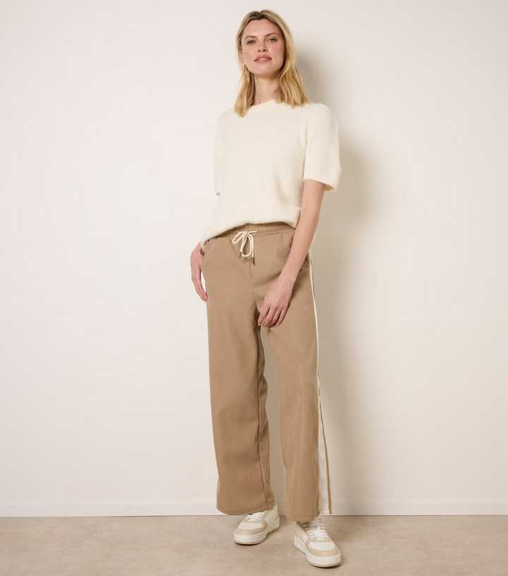 Blue Vanilla Stone Side Stripe Drawstring Trousers