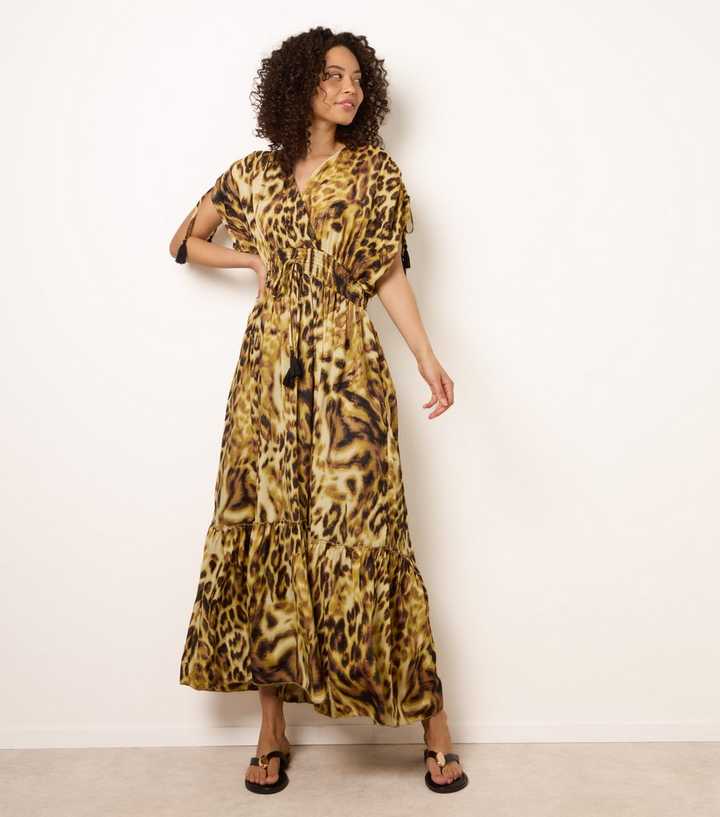 Blue Vanilla Multicolour Crossover Animal Print Maxi Dress | New Look