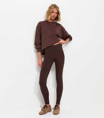 Premium Dark Brown Athletic Leggings