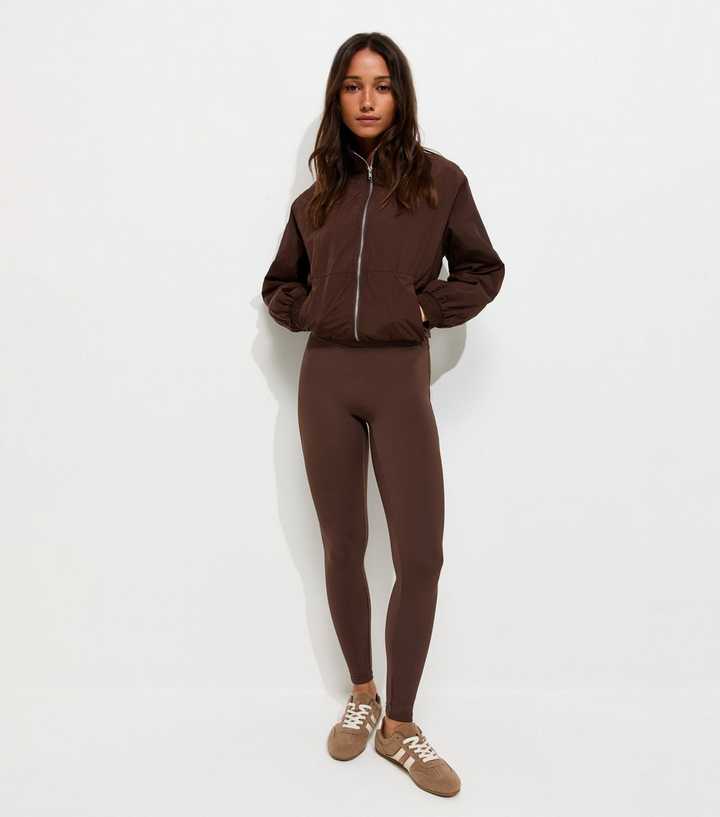 Premium Dark Brown Athletic Leggings