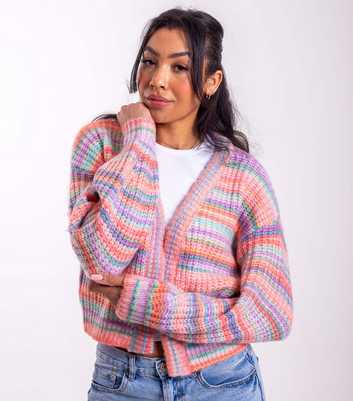 Sunshine Soul Bright Orange Striped Space Dyed Cardigan