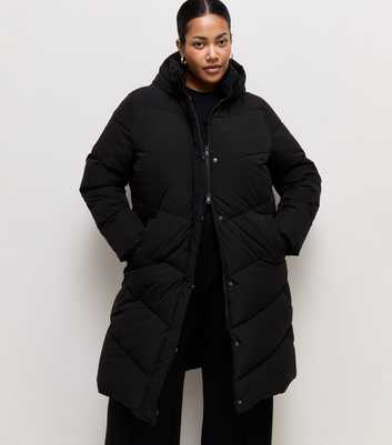Curves Black Longline Puffer Jacket