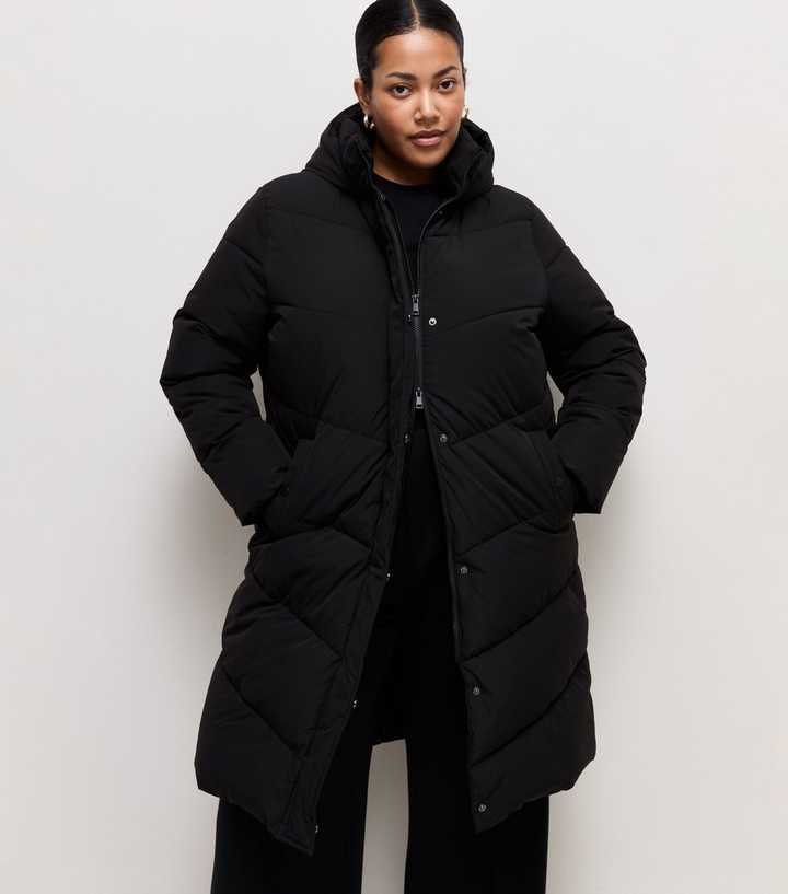 Curves Black Longline Puffer Jacket
