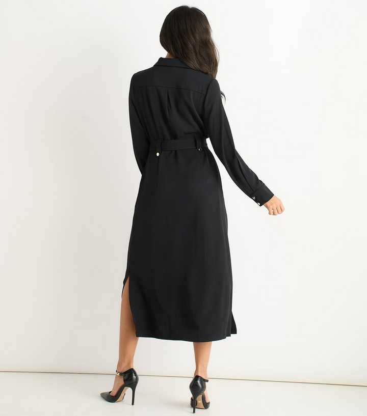 Gini London Black Gold Button Shirt Dress | New Look Gini London Black Gold Button Shirt Dress | New Look