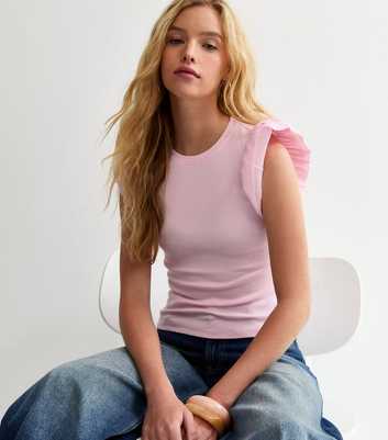 Pale Pink Frill Sleeve Top