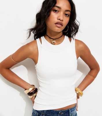 White Layered Racerback Vest