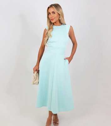 AX Paris Mint Green Round Neck A-Line Midi Dress