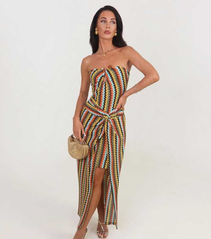 AX Paris Multicoloured Bandeau Crochet Maxi Dress