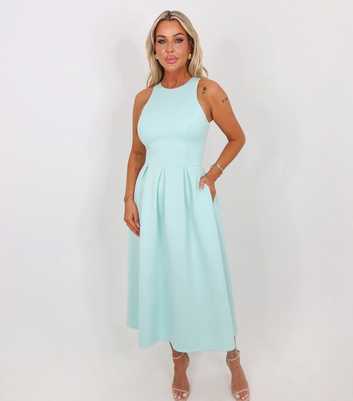 AX Paris Mint Green Pleated Skirt Midi Dress