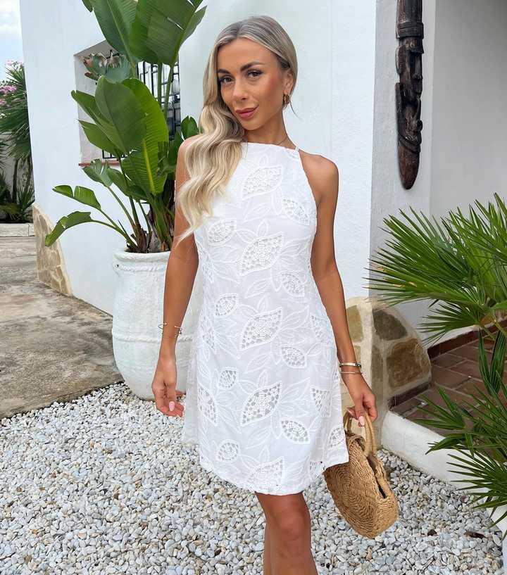 white tee shirt dress Hexagon Organic Cotton T-Shirt Dress White