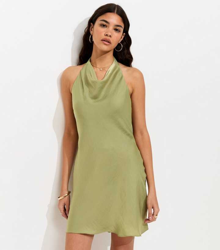 lime green color dress Zapakasa Women Lime Deep V Neck Ruffles Wedding Guest Dress with Slit  Sheath Bridesmaid Dress main image 0