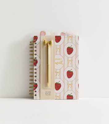 Cream Berry Sweet Notebook with Ballpoint Pen