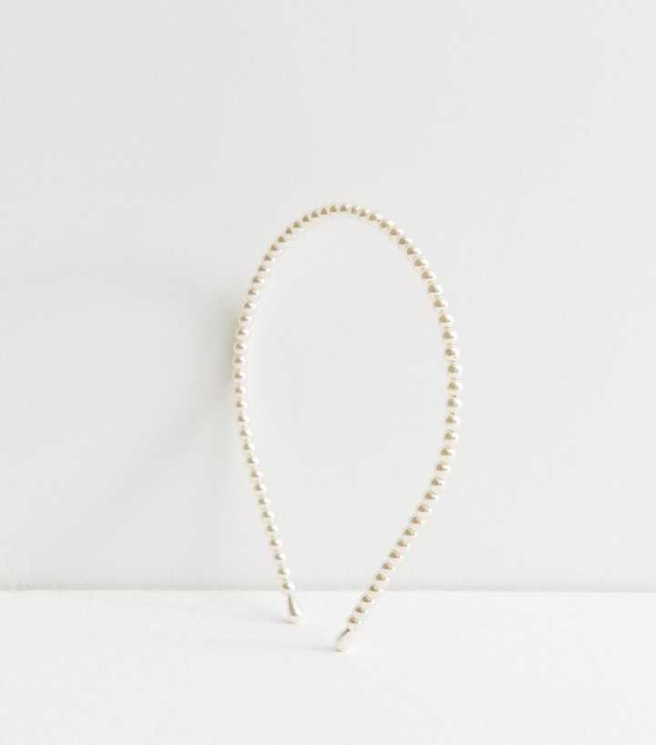 Cream Faux Pearl Headband