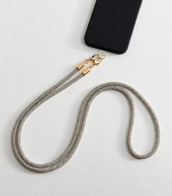 Gold Diamante Embellished Phone Strap