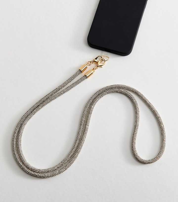 Gold Diamante Embellished Phone Strap