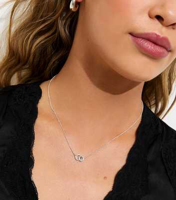 Silver Tone Diamant?� Double Link Chain Necklace