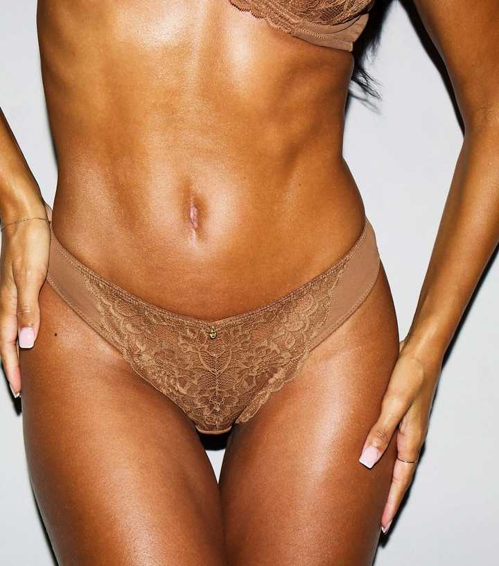 Ann Summers Tan Lace Brazilian Briefs