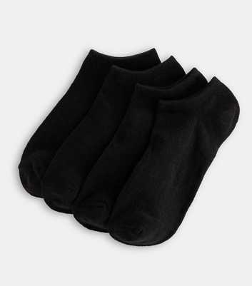 Pack of 4 Black Cotton Rich Trainer Socks