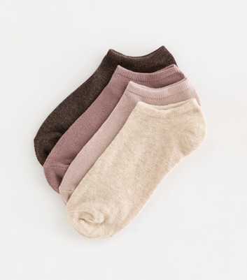Pack of 4 Pink Cotton Rich Trainer Socks