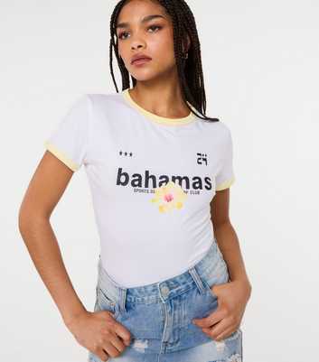 Pink Vanilla Off White Hibiscus Flower T-Shirt