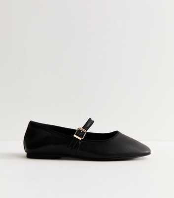 Premium Real Leather Black Mary Jane Flats