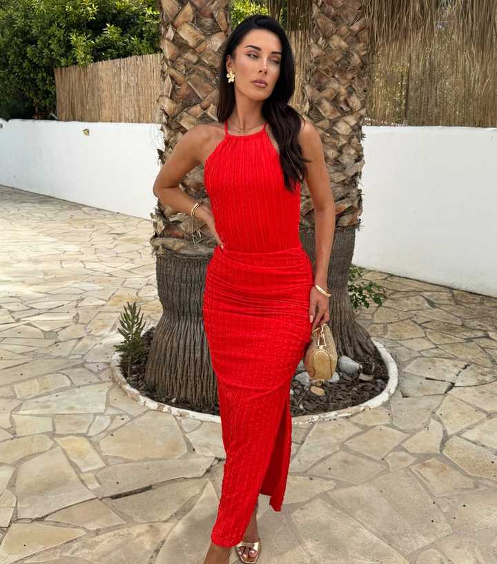 AX Paris Burnt Orange Strappy Racer Midi Dress