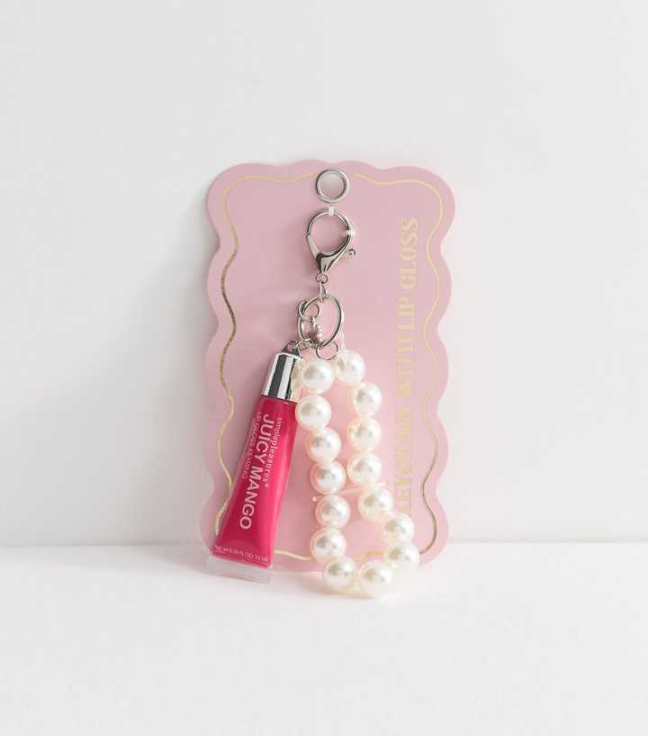 Simple Pleasures Pink Juicy Mango Lip Gloss Keyring